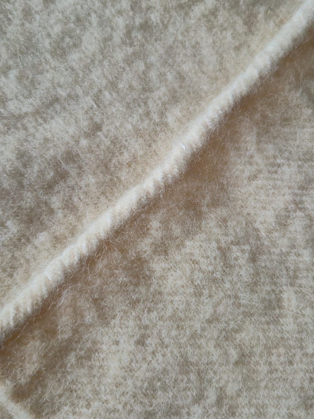 Vintage Mid-Century Mohair Wool Blend Blanket Throw – Pink Stripes 44" x 68" - Picture 4 of 11